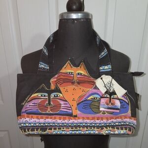 Laurel Burch Multicolor Cat Shoulder Bag